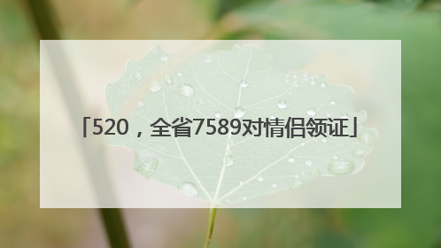 520，全省7589对情侣领证