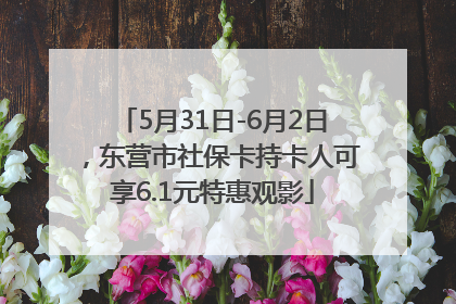 5月31日-6月2日，东营市社保卡持卡人可享6.1元特惠观影