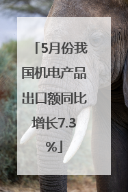 5月份我国机电产品出口额同比增长7.3%
