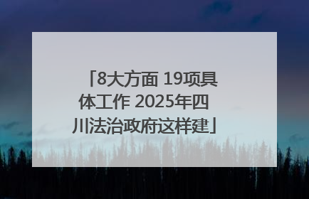 8大方面 19项具体工作 2025年四川法治政府这样建